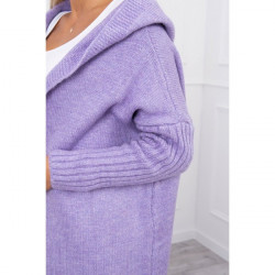 Dámsky sveter s kapucňou MI2020-14 fialový Univerzálna Fialová #3