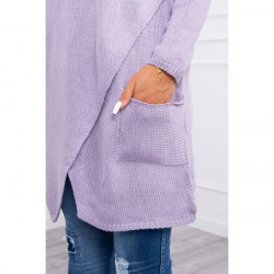 Dámsky sveter s prekladanou prednou časťou MI2019-6 fialový Univerzálna Fialová #3