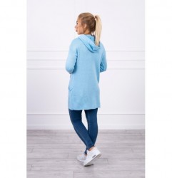 Dámsky sveter s prekladanou prednou časťou MI2019-6 modrý Univerzálna Modrá #1