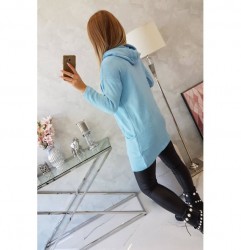 Dámsky sveter s prekladanou prednou časťou MI2019-6 modrý Univerzálna Modrá #5