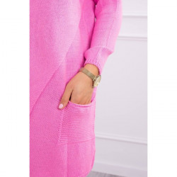 Dámsky sveter s prekladanou prednou časťou MI2019-6 svetloružový Univerzálna Ružová #3