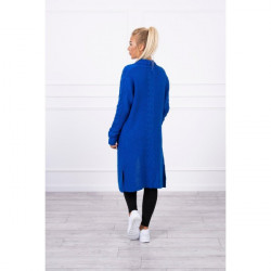 Dámsky sveter s vrkočmi MI2019-1 azurovo modrý Univerzálna Modrá #1