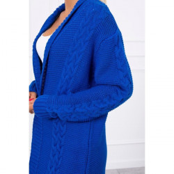 Dámsky sveter s vrkočmi MI2019-1 azurovo modrý Univerzálna Modrá #3