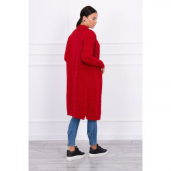 Dámsky sveter s vrkočmi MI2019-1 červený Univerzálna Červená #1