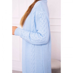 Dámsky sveter s vrkočmi MI2019-1 nebesky modrý Univerzálna Nebesky modrá #3