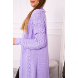Dámsky sveter s vrkočmi MI2019-1 svetlo fialový Univerzálna Fialová #3