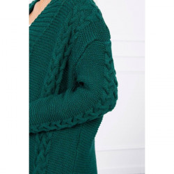 Dámsky sveter s vrkočmi MI2019-1 zelený Univerzálna Zelená #3