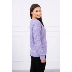 Dámsky sveter s výstrihom 2019-33 fialový Univerzálna Fialová #1