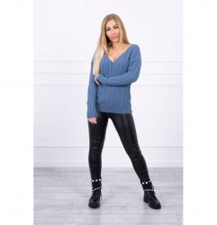Dámsky sveter s výstrihom 2019-33 jeans Univerzálna Jeans #2