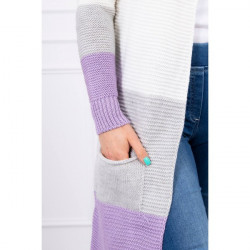Dámsky sveter so širokými pruhmi  MI2019-12 fialový Univerzálna Fialová #3