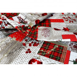 Dekoračná látka bavlna Marry Christmas, šírka 140 cm Viacfarebná Vzorka (10x10 cm +/-1 cm) #1