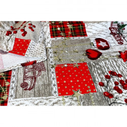Dekoračná látka bavlna Marry Christmas, šírka 140 cm Viacfarebná Vzorka (10x10 cm +/-1 cm) #2