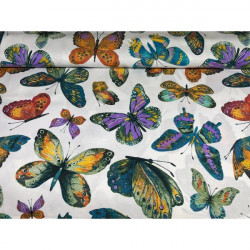 Dekoračná látka Bavlna Motýle, š. 140 cm Zelená #1