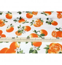 Dekoračná látka Bavlna Panama Pomaranče, šírka 140 cm Oranžová Šírka 140 cm #1