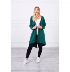 Dlhý kardigán s kapucňou LOVE MI9113 zelený Univerzálna Zelená #1