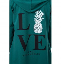 Dlhý kardigán s kapucňou LOVE MI9113 zelený Univerzálna Zelená #3