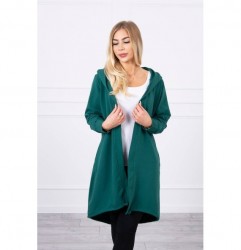 Dlhý kardigán s kapucňou LOVE MI9113 zelený Univerzálna Zelená #4