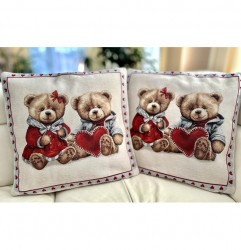 Gobelínová obliečka na vankúš Bear heart Viacfarebná 42x42 cm #1