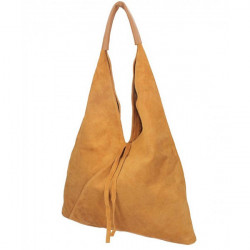 Hnedá kožená kabelka na rameno v úprave semiš 184 Hnedá #3
