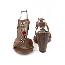 Hnedé dámske sandále zdobené kamienkom 889 ZODIACO, Hnedá, 39 #3