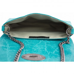Kožená kabelka 1423 azurovo modrá Made in Italy, Modrá #1