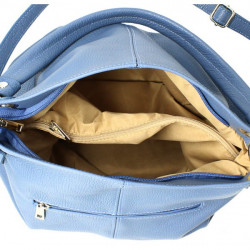 Kožená kabelka 168 blankytna modrá Made in Italy Blankytna modrá #4