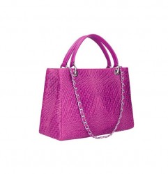 Kožená kabelka 765 fuchsia Made in Italy Fuchsia