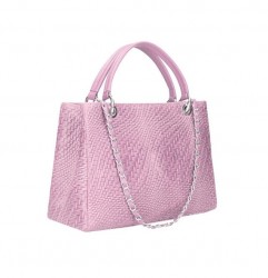 Kožená kabelka 765 lila Made in Italy Fialová