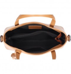 Kožená kabelka do ruky 1364 béžová+koňak Made in Italy Béžová #1