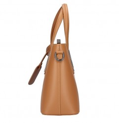 Kožená kabelka do ruky 1364 béžová+koňak Made in Italy Béžová #3