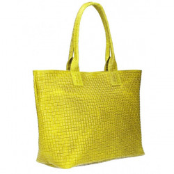 Kožená kabelka Maxi MI111 žltá Žltá