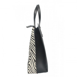 Kožená kabelka MI423 zebra Made in Italy, Biela #3