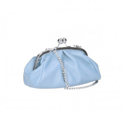 Kožená kabelka MI89 nebesky modrá Made in Italy Nebesky modrá #1
