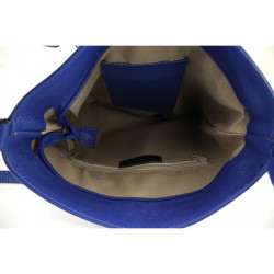 Kožená kabelka na rameno 147 azurovo modrá Made in Italy Modrá #1