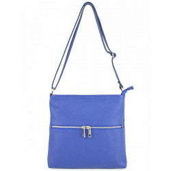 Kožená kabelka na rameno 147 azurovo modrá Made in Italy Modrá #3