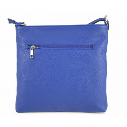 Kožená kabelka na rameno 147 azurovo modrá Made in Italy Modrá #4