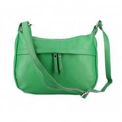 Kožená kabelka na rameno 392 zelená Made in Italy Zelená
