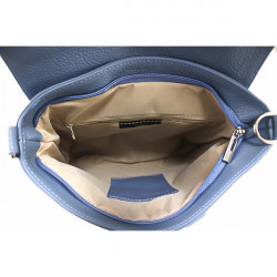 Kožená kabelka na rameno 485 Made in Italy nebesky modrá Modrá #1