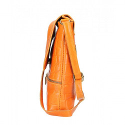 Kožená kabelka na rameno 573 oranžová Made in Italy Oranžová #2