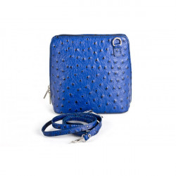 Kožená kabelka na rameno 603 azurovo modrá, Modrá