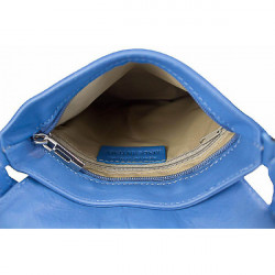 Kožená kabelka na rameno 603A modrá, Modrá #1