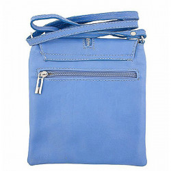 Kožená kabelka na rameno 603A modrá, Modrá #2