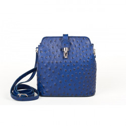 Kožená kabelka na rameno 603C azurovo modrá, Modrá