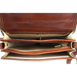 Kožená kabelka na rameno 675 hnedá, Hnedá #1