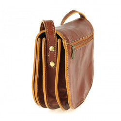 Kožená kabelka na rameno 675 hnedá, Hnedá #3