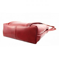 Kožená kabelka na rameno/batoh 432 červená Made in Italy Červená #4