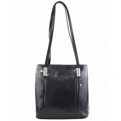 Kožená kabelka na rameno/batoh 432 čierna Made in Italy Čierna