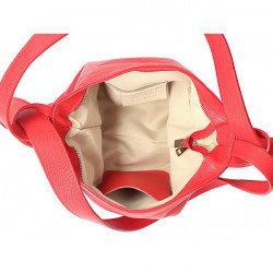 Kožená kabelka na rameno/batoh 575 červená Made in Italy Červená #1
