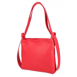 Kožená kabelka na rameno/batoh 575 červená Made in Italy Červená #2