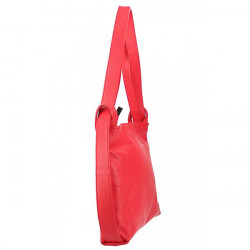 Kožená kabelka na rameno/batoh 575 červená Made in Italy Červená #3